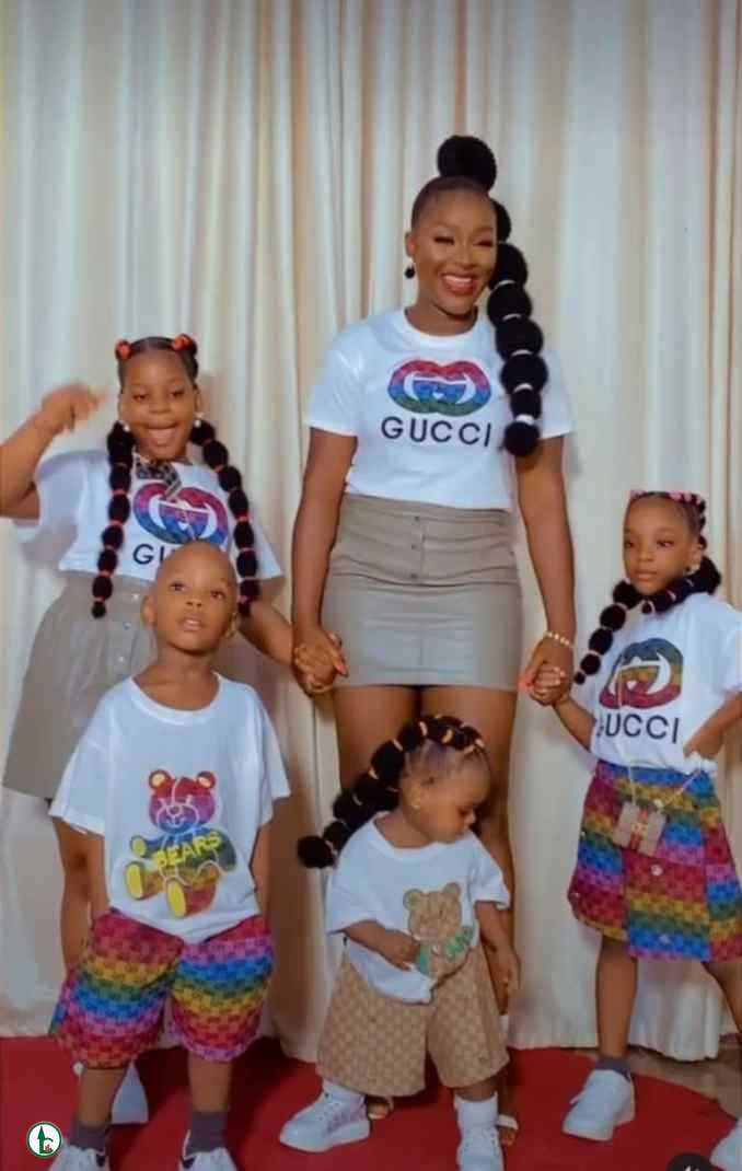 Actress, Chacha Eke gushes over her children’s beauty as they participate in Buga challenge (watch)